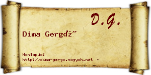 Dima Gergő névjegykártya